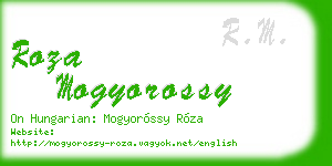 roza mogyorossy business card